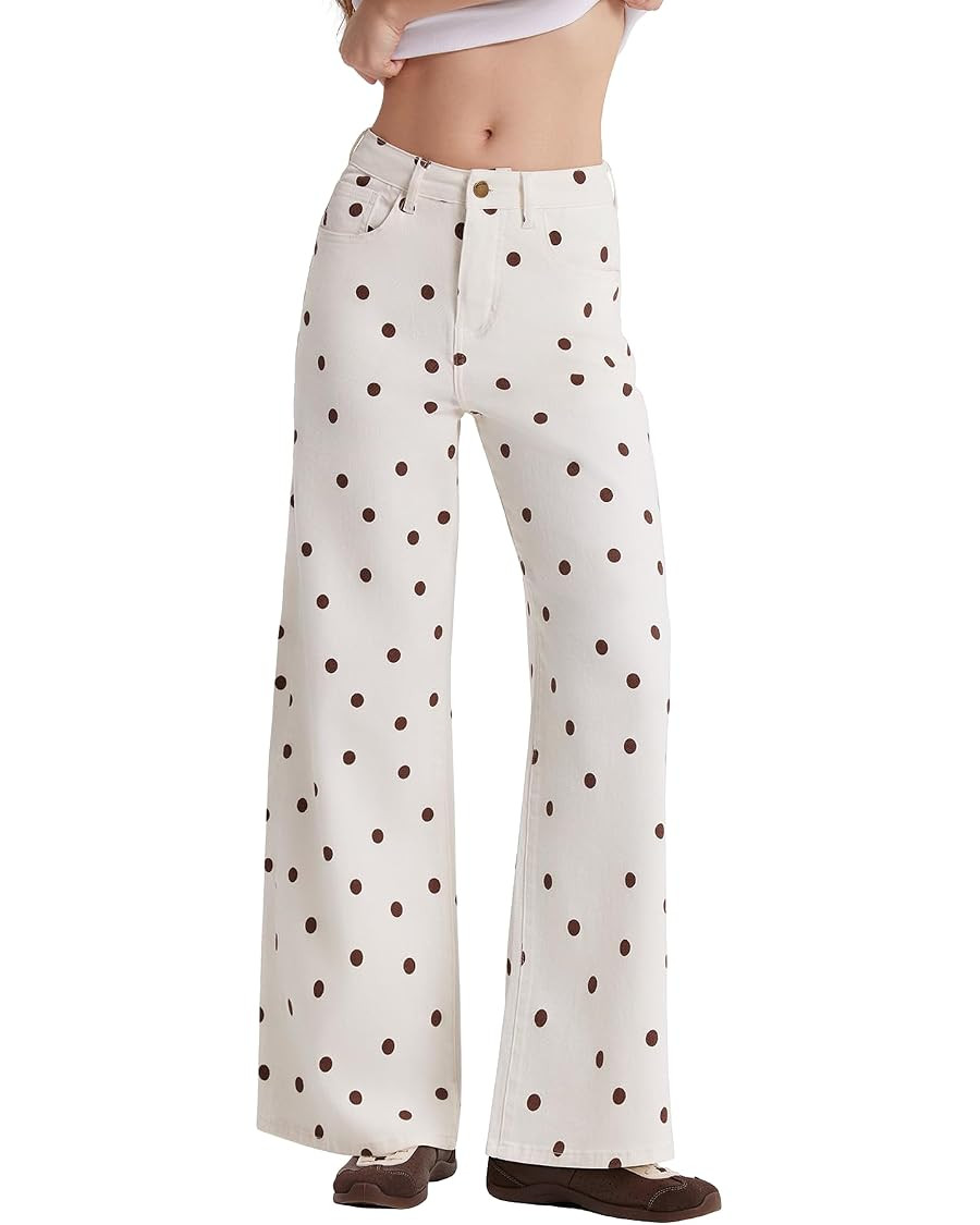 SUUKSESS MovaFit High Waisted Wide Leg Jeans Stretchy Baggy Denim Pant | Amazon (US)