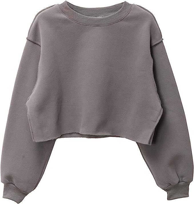Women Pullover Cropped Hoodies Long Sleeves Sweatshirts Casual Crop Tops for Spring Autumn Winter | Amazon (US)