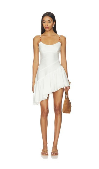 MORE TO COME Mahika Asymmetrical Mini Dress in White. - size M | Revolve Clothing (Global)