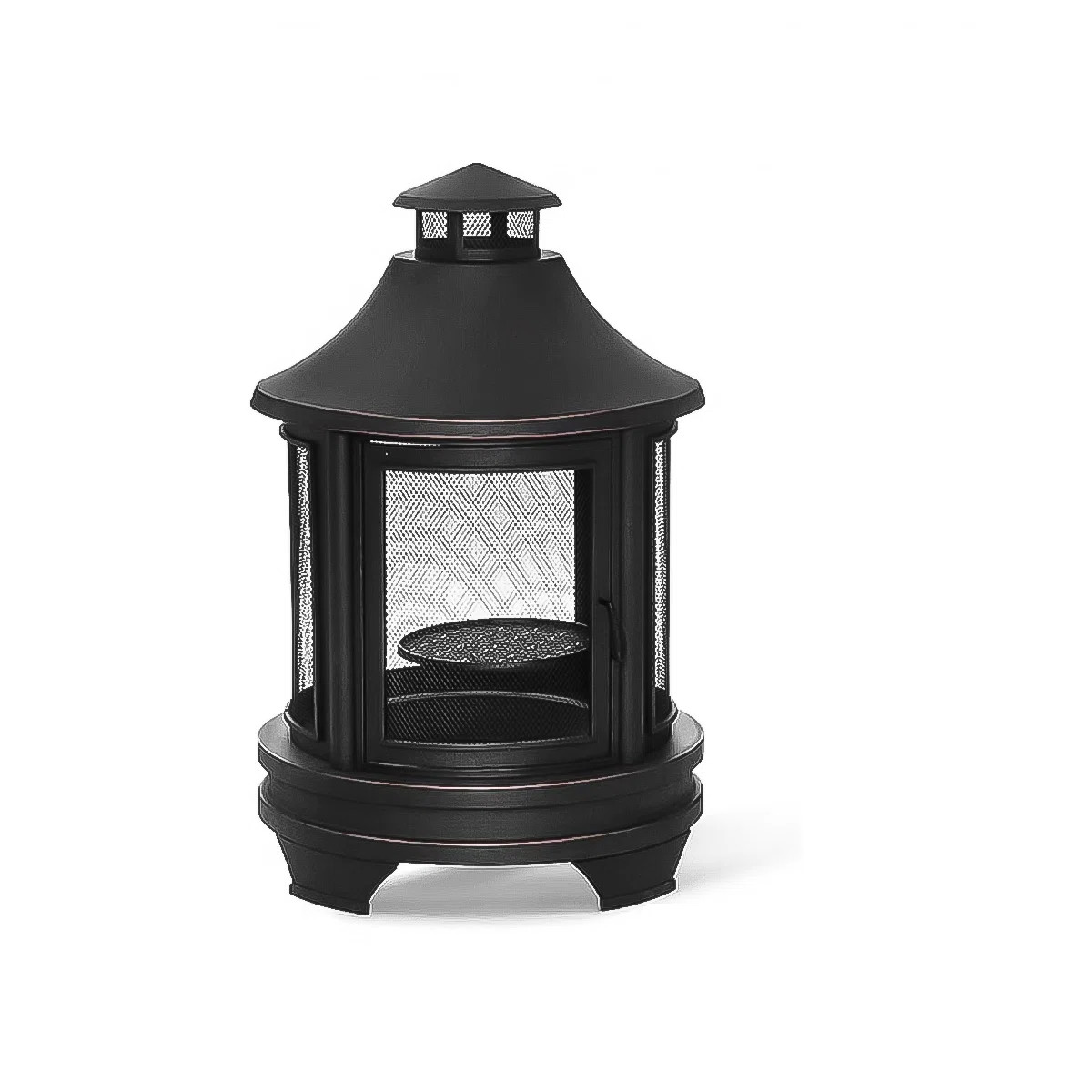 Round Charcoal Wood Burning Outdoor Cold-rolled steel Pagoda Fire Pit | Wayfair North America