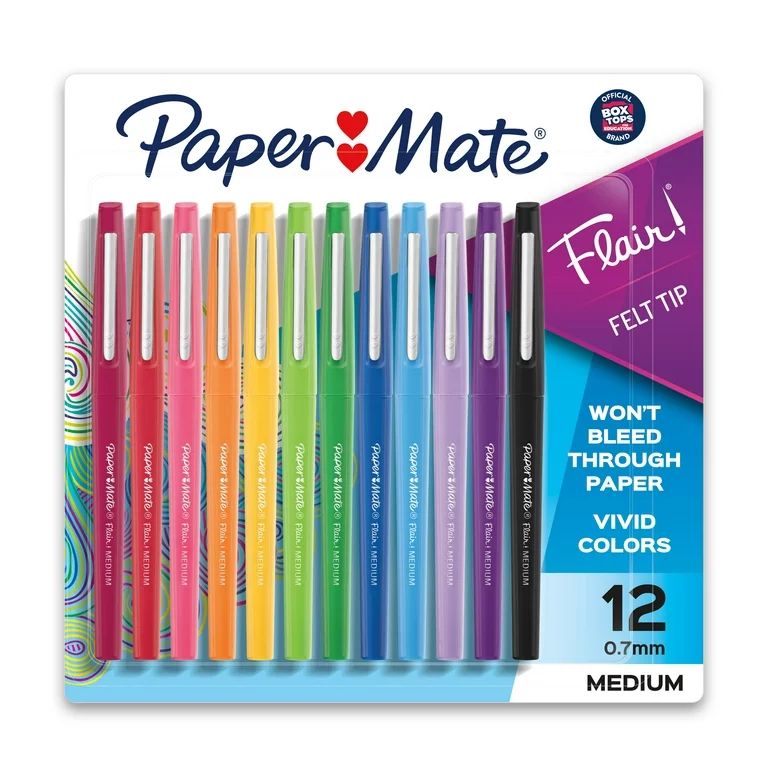 Paper Mate Flair Felt Tip Pen Set, 0.7mm, 12 Count | Walmart (US)