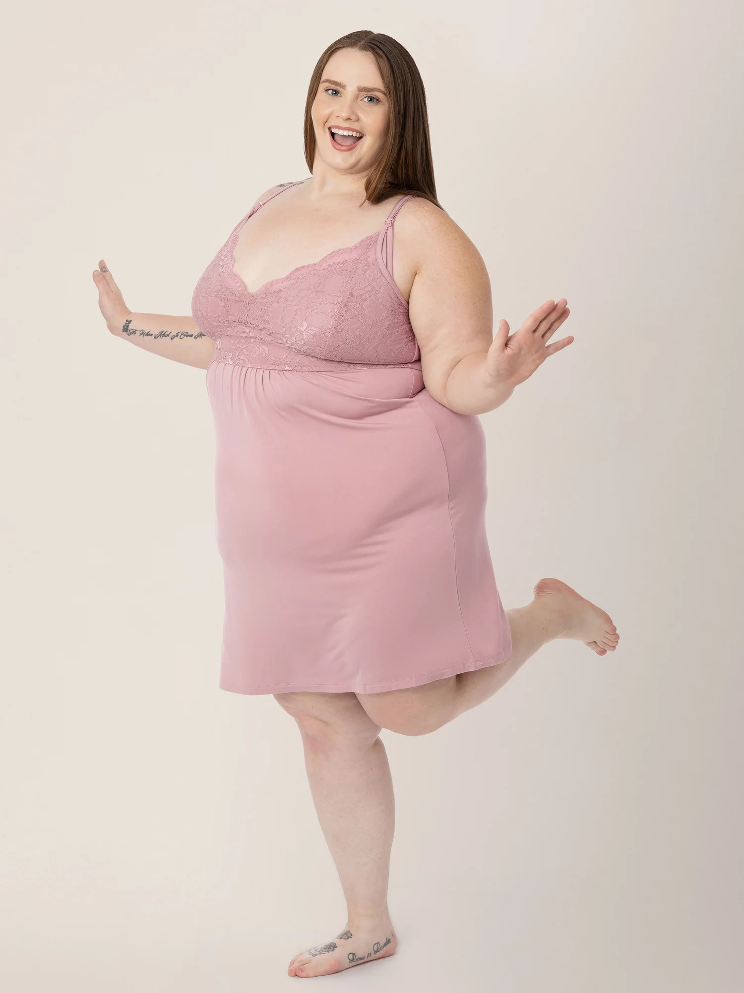 Lucille Maternity & Nursing Nightgown | Vintage Pink – Kindred Bravely | Kindred Bravely