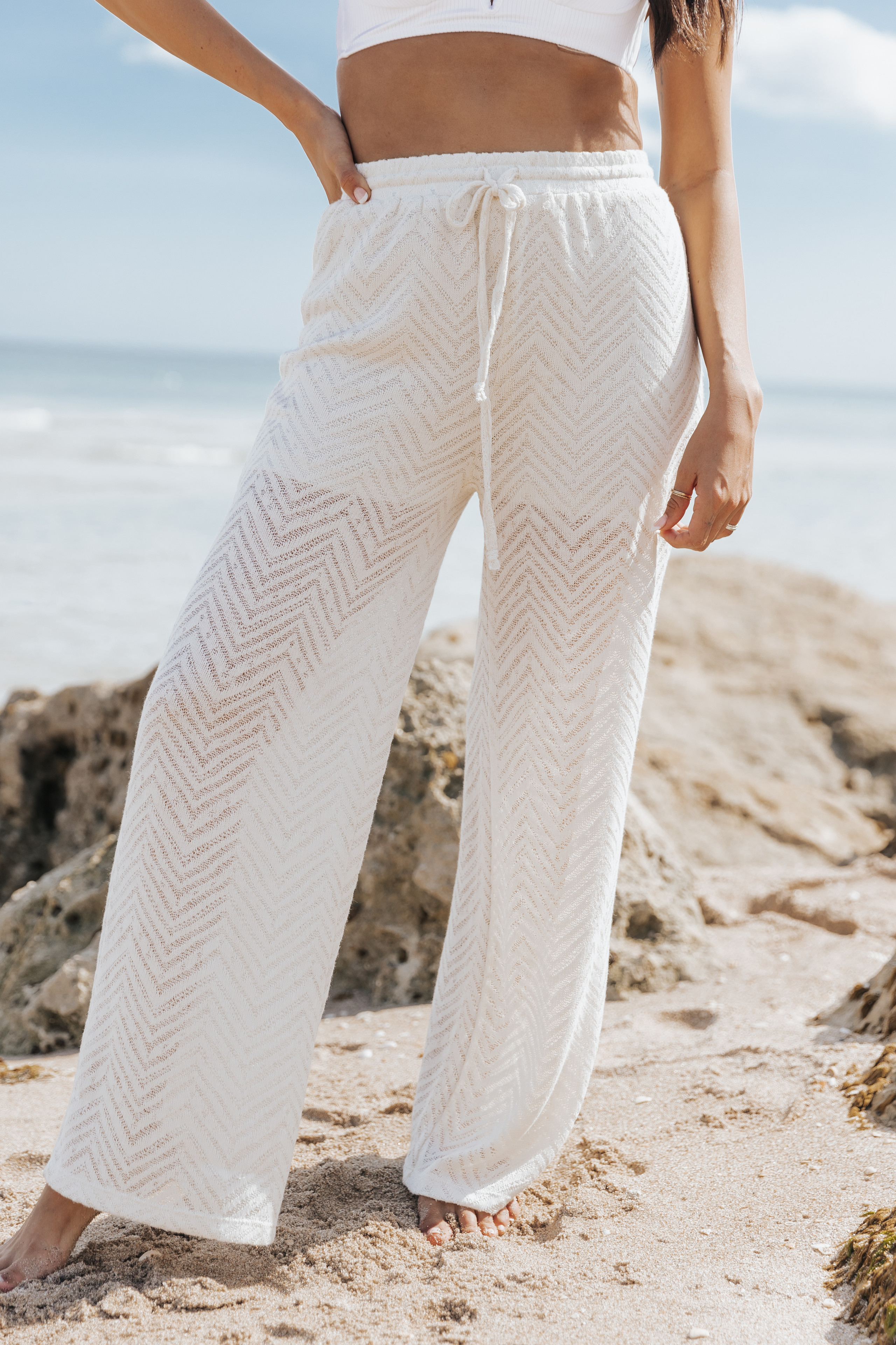 Cream Chevron Flare Pants | Magnolia Boutique