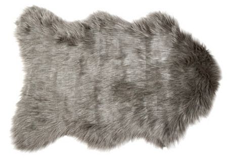 2'x3' Gordon Faux-Sheepskin Rug, Gray | One Kings Lane