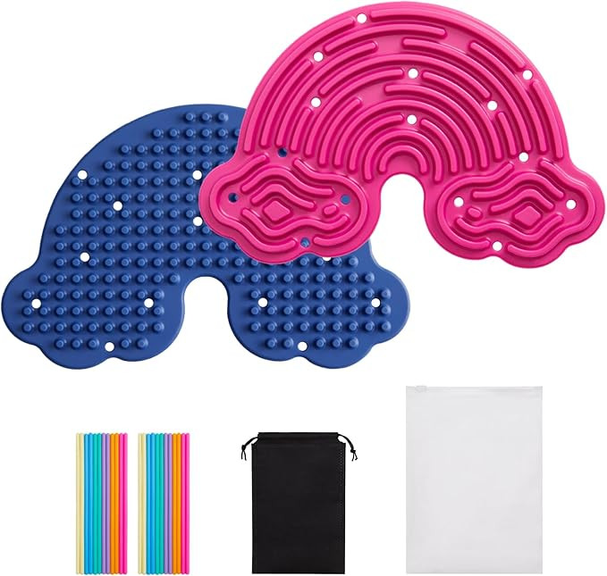 FireFrog Sensory Activity Board Fidget Toy, Double-Sided Rainbow Design, 2 Pack with Travel Bag &... | Amazon (US)