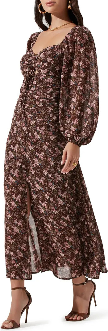 Sweetheart Neck Long Sleeve Midi Dress | Nordstrom