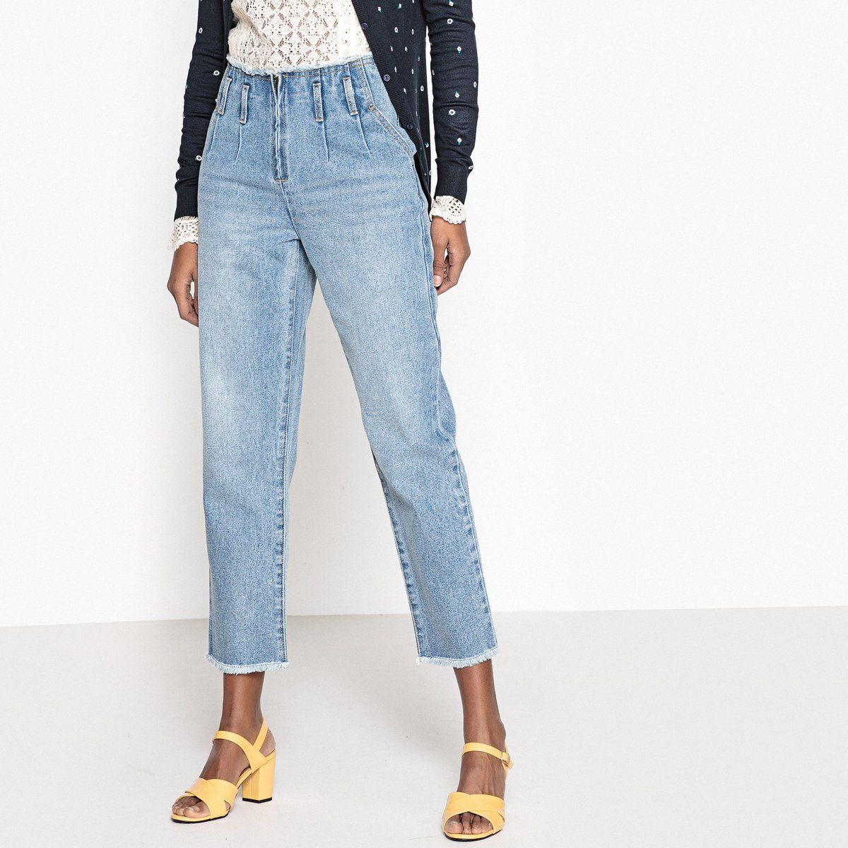 Mom-Jeans, Rawcut am Bund und am Beinabschluss | La Redoute (US, CA, DE, IT, PL)