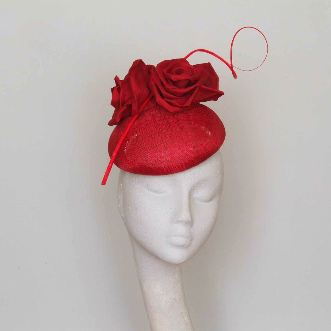Red Roses Fascinator, Kentucky Derby Hat, Royal Ascot Hat, Mother of the Bride Hat, Church Hat - ... | Etsy (US)