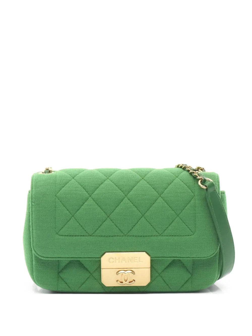CHANEL Pre-Owned 2014-2015 quilted shoulder bag - Green | Farfetch Global