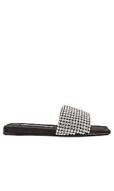 Alexander Wang Anya Crystal Flat Slide Sandal in Clear Crystal from Revolve.com | Revolve Clothing (Global)