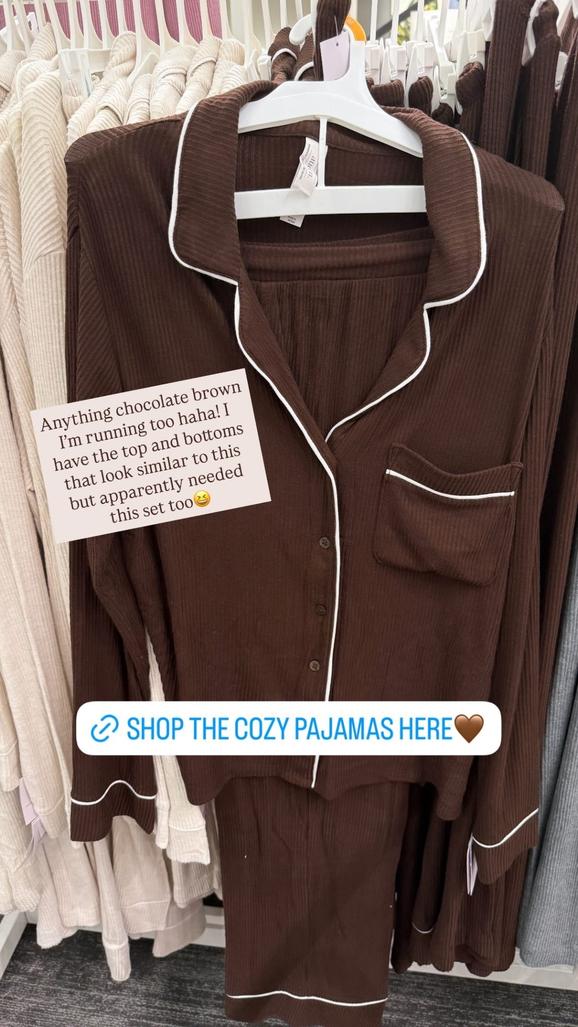 Anything chocolate brown I’m running too haha! I have the top and bottoms that look similar to this but apparently needed this set too😆