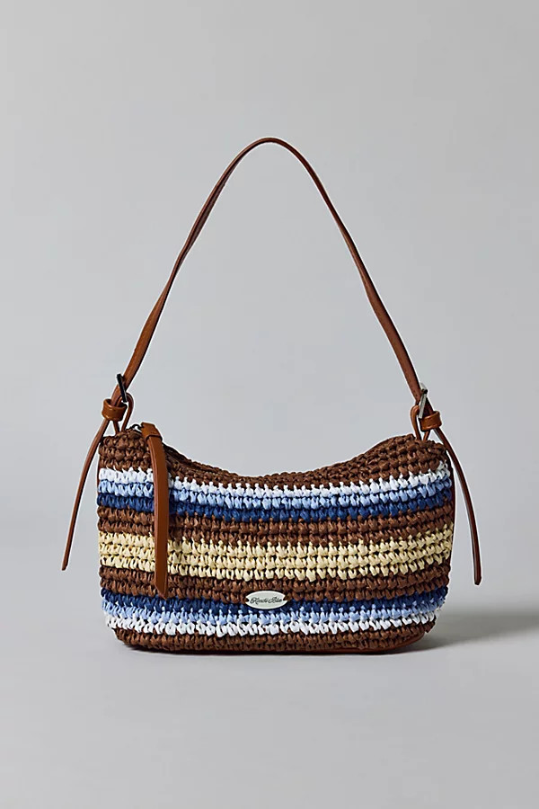 Kimchi Blue Lucia Raffia Shoulder Bag in Preppy Stripes, Women's at Urban Outfitters | Urban Outfitters (US and RoW)