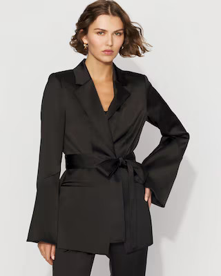 Bell Sleeve Satin Blazer | White House Black Market