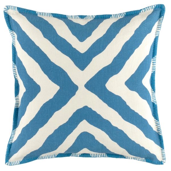 Impy Linen French Blue Decorative Pillow | Annie Selke