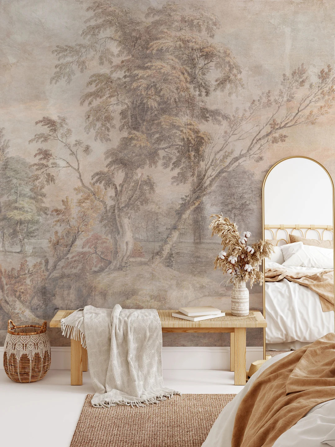 Aged Fresco Mural M049 Distressed Antique Wallpaper Mural - Etsy | Etsy (US)