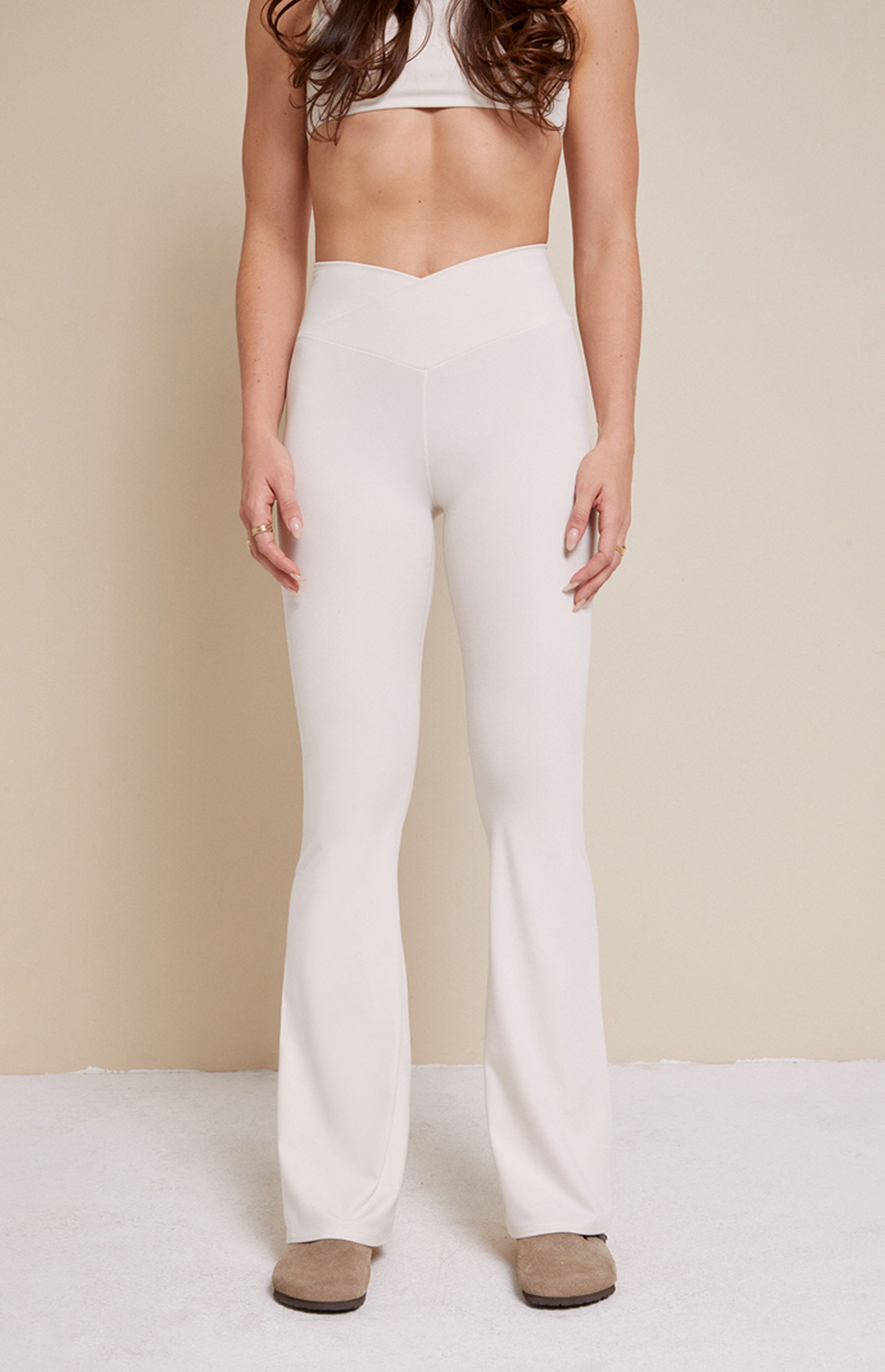 PAC 1980 PAC WHISPER Active Ivory Crossover Flare Yoga Pants | PacSun