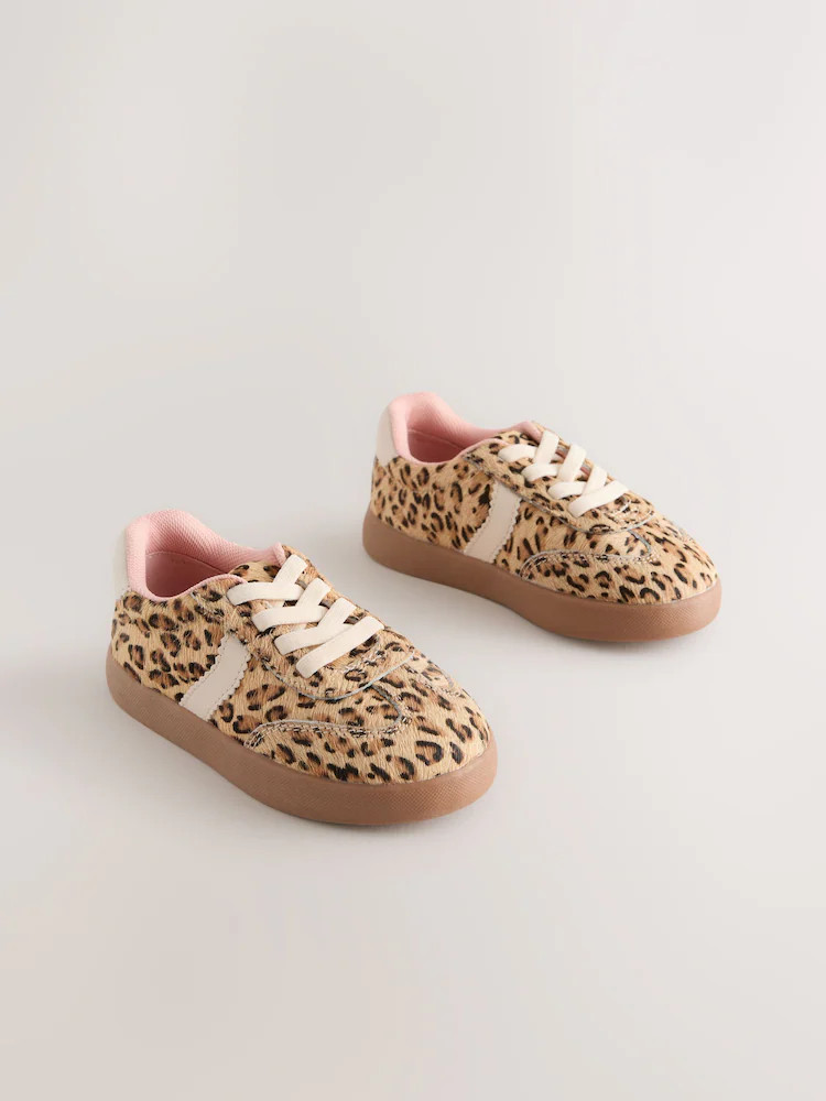 Brown Elastic Lace Trainers | Next US