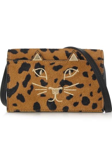 Feline leopard-print calf hair shoulder bag | NET-A-PORTER (UK & EU)