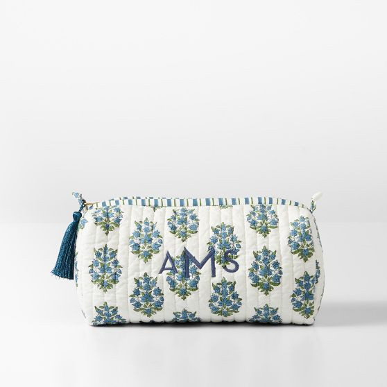 Block Print Quilted Cosmetic Pouch | Mark and Graham