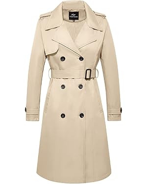 FARVALUE Women's Long Trenchcoat Double Breasted Trench Coat Water Resistant Classic Peacoat with... | Amazon (US)