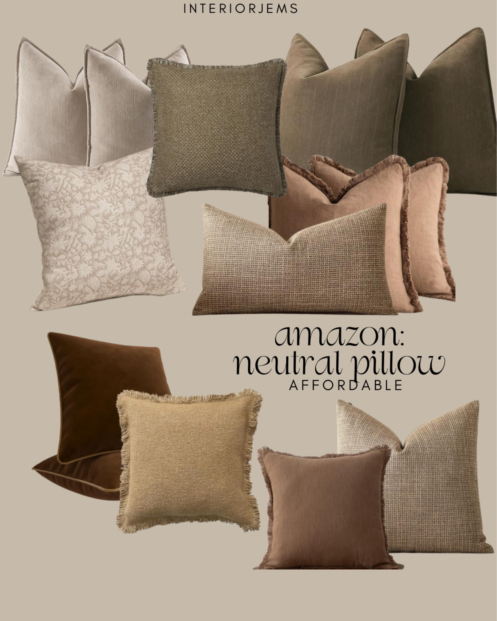 
Neutral pillows from Amazon, bed, pillows, sofa, pillows, velvet style pillow, linen pillow cover

#LTKHome #LTKStyleTip #LTKSaleAlert