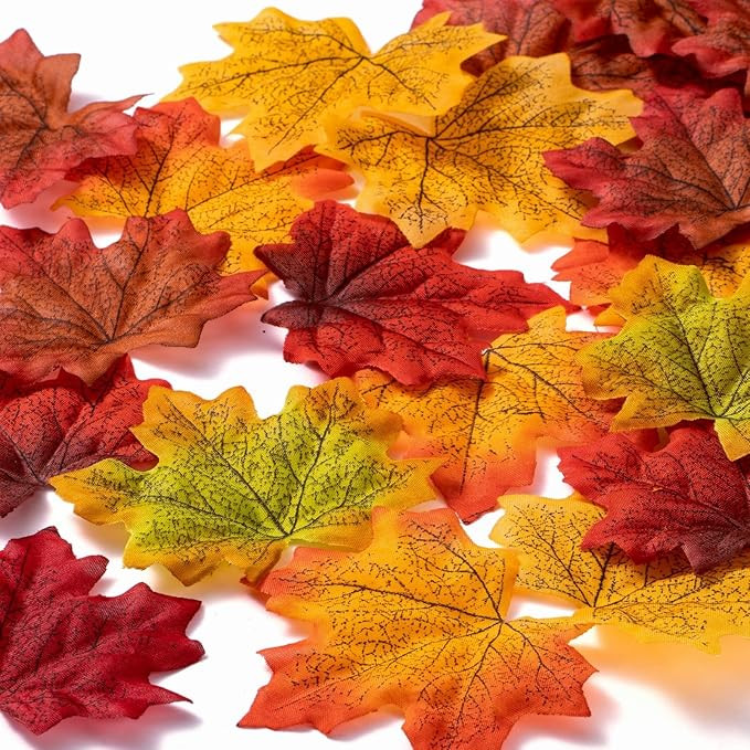 360 Pcs 8cm/3.1inch Artificial Maple Leaves 6 Colors Fall Leaves Thanksgiving Day Autumn Leaf Dec... | Amazon (US)