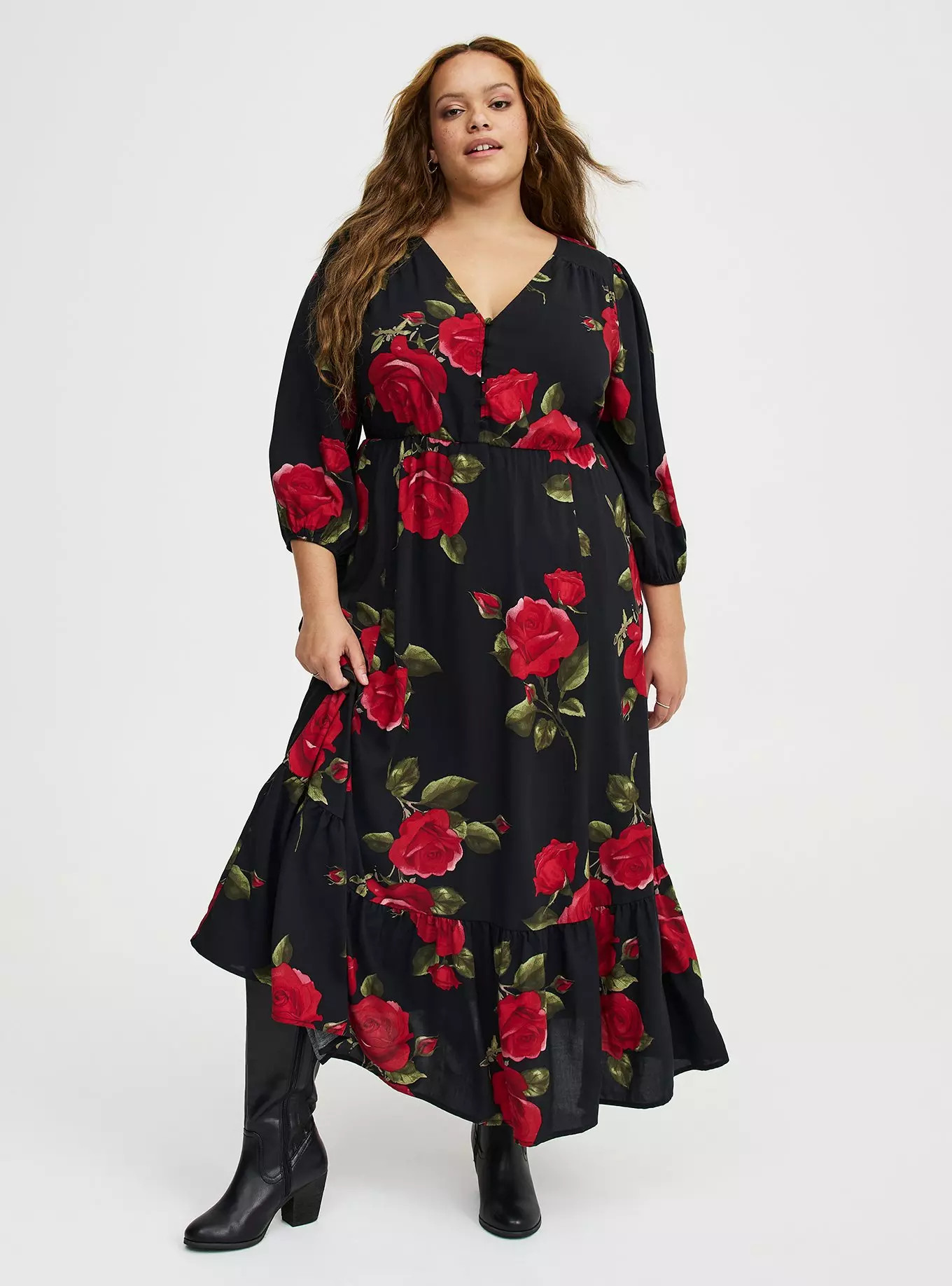 Button Front Maxi Dress | Torrid (US & Canada)