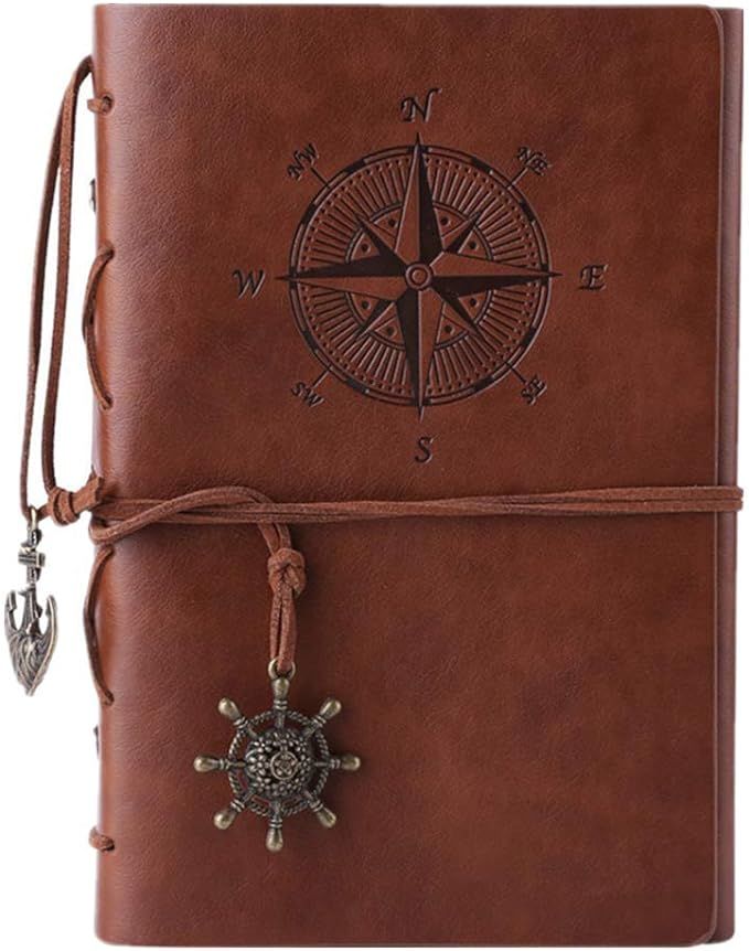 MALEDEN Refillable Spiral Daily Notepad Classic Embossed Travel Journal Diary | Amazon (US)