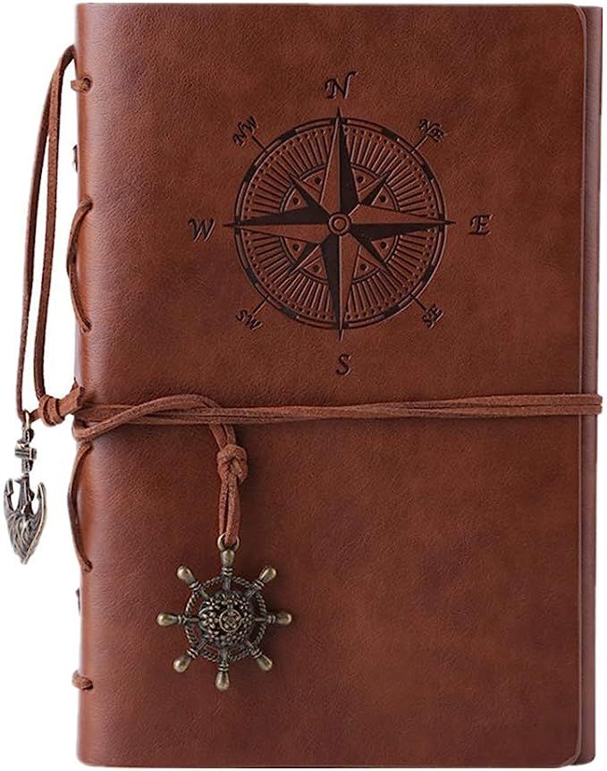 MALEDEN Refillable Spiral Daily Notepad Classic Embossed Travel Journal Diary | Amazon (US)