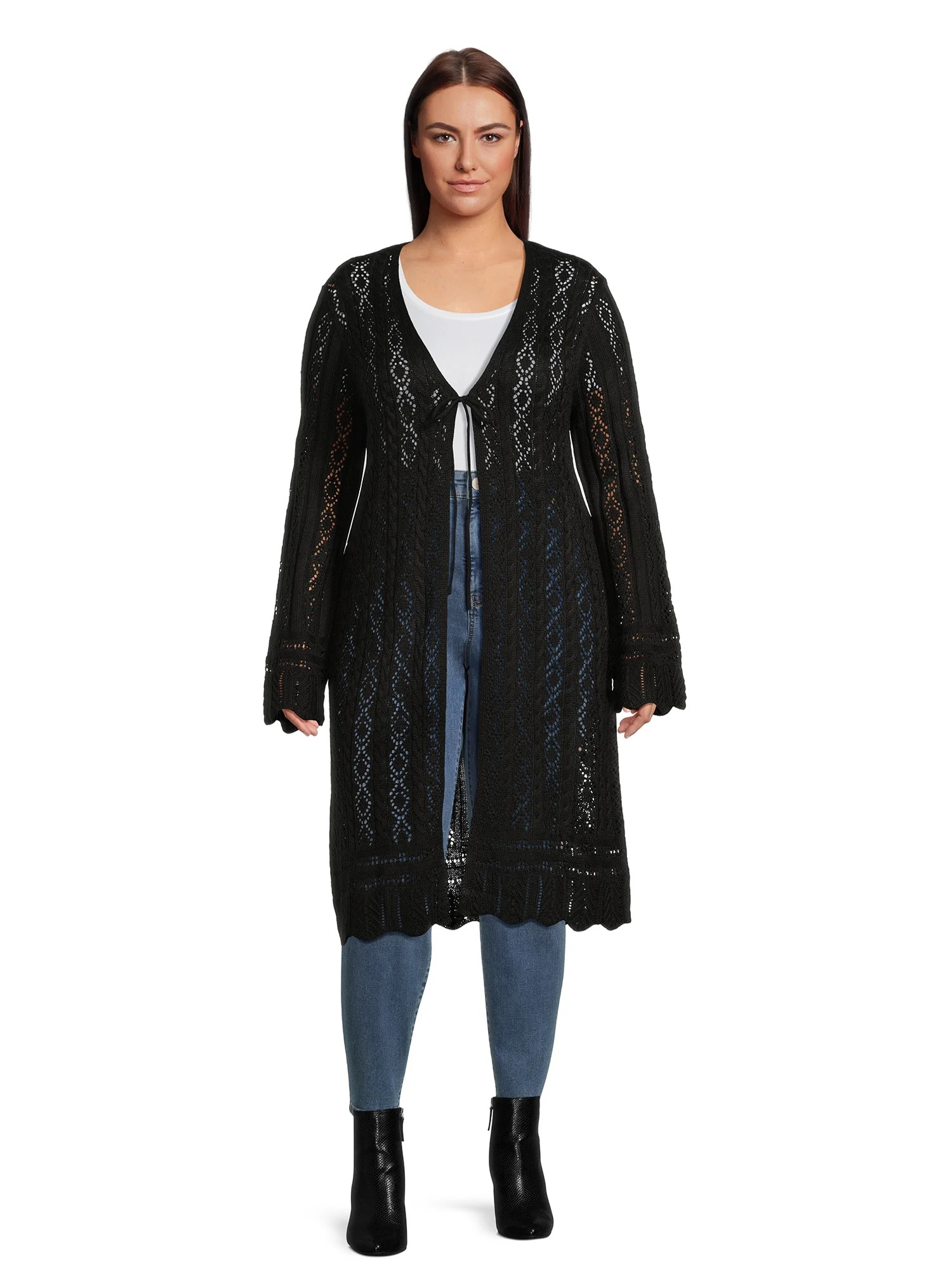 No Boundaries Juniors Plus Size Pointelle Duster | Walmart (US)