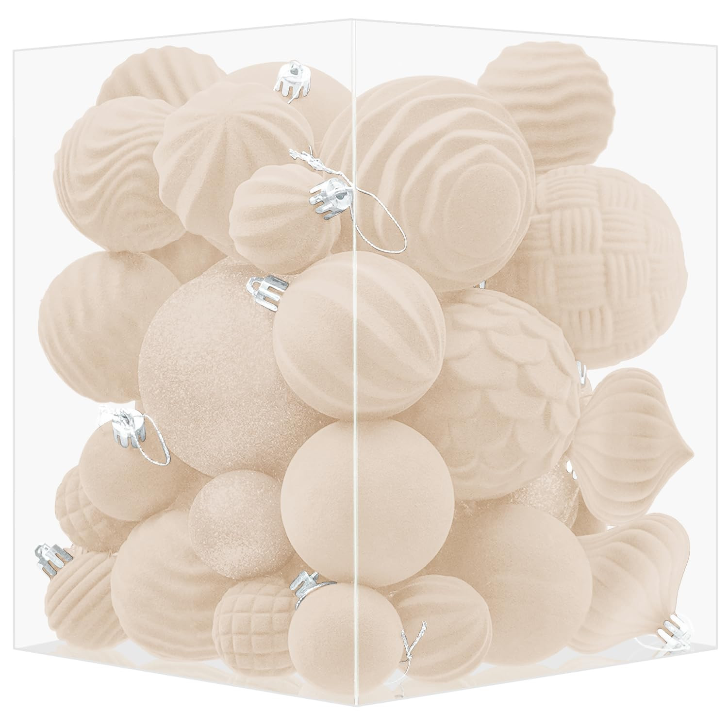 36 PCS Velvet Christmas Hanging Ornament Balls Decoration Christmas Tree Shatterproof Ornaments S... | Amazon (UK)