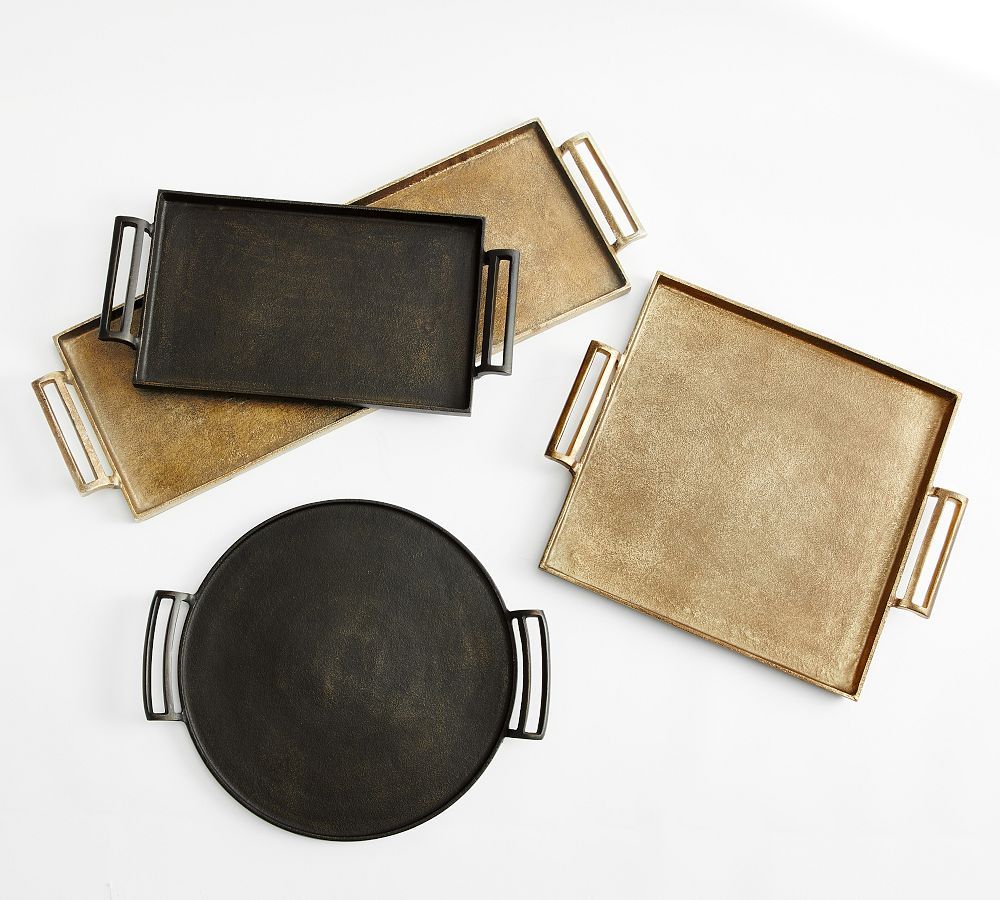 Antiqued Metal Decorative Trays | Pottery Barn (US)