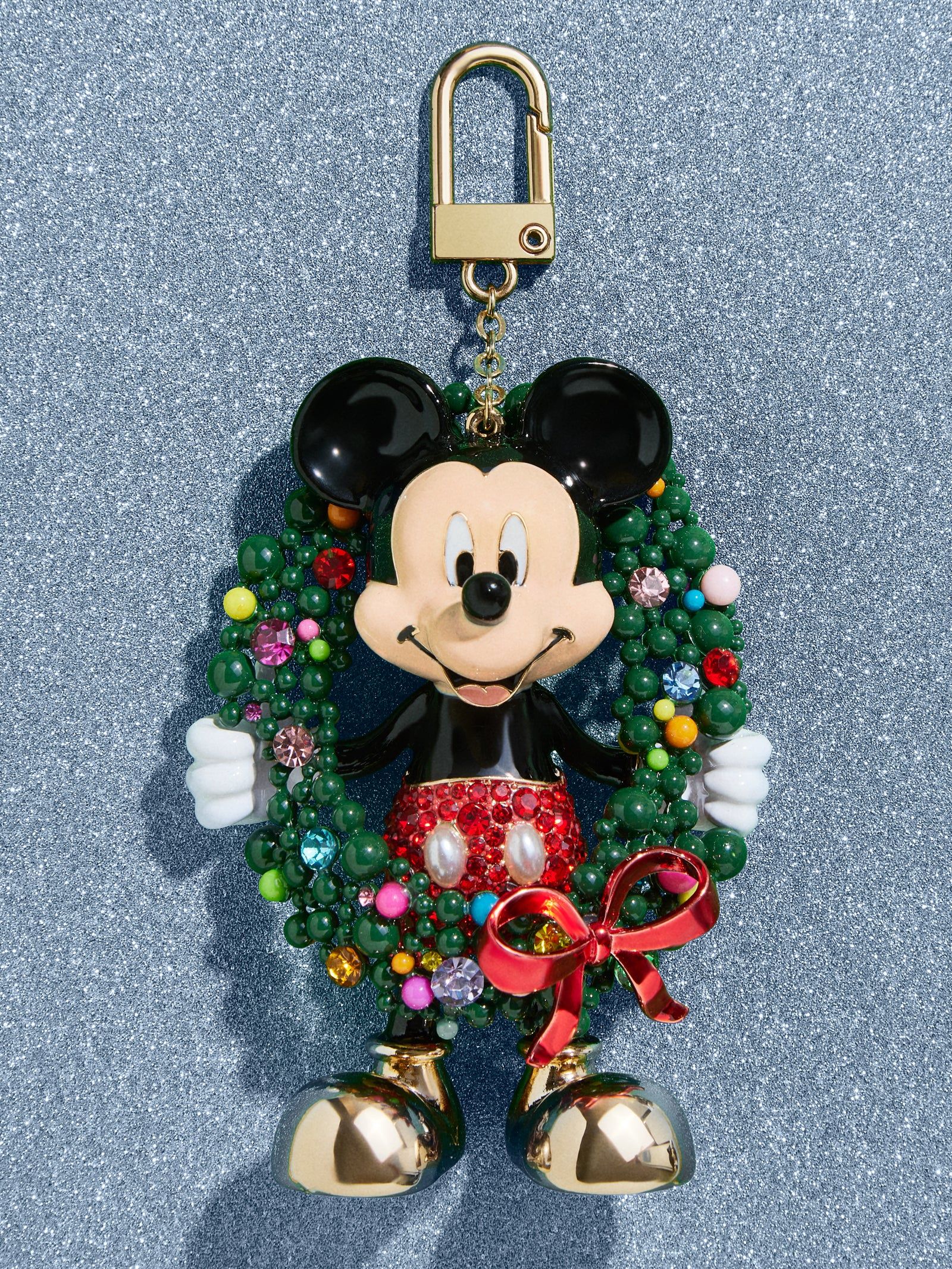 Mickey Mouse Holiday Welcome Wreath Disney Bag Charm - Mickey Mouse Holiday Wreath | BaubleBar (US)
