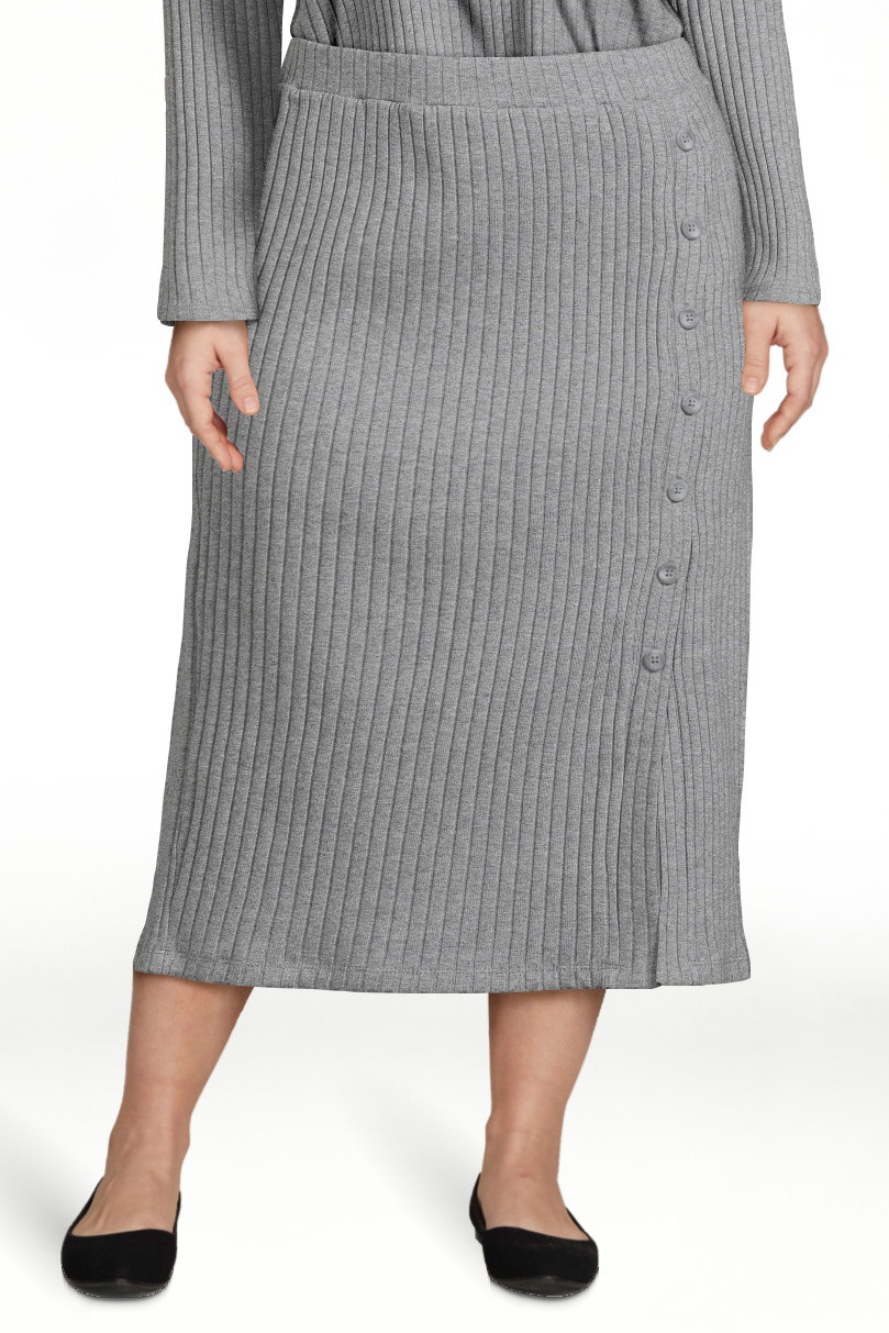 Time and Tru Women's Ribbed Knit Midi Skirt, Sizes XS-XXL | Walmart (US)