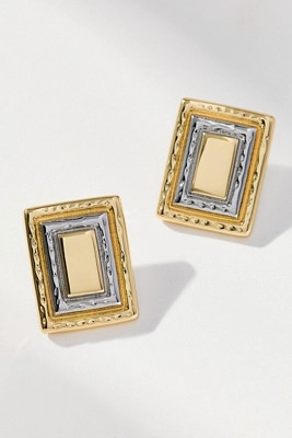Two-Tone Rectangular Earrings | Anthropologie (US)