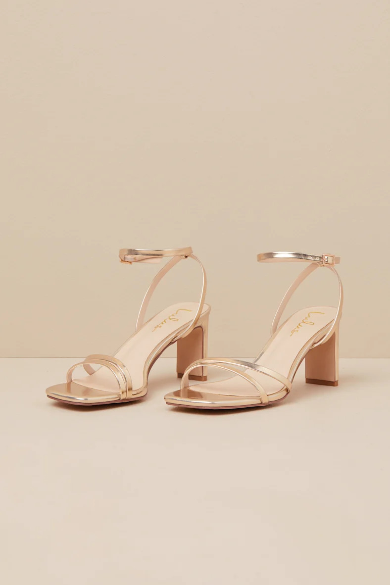 Loxley Gold Ankle Strap High Heel Sandals | Lulus