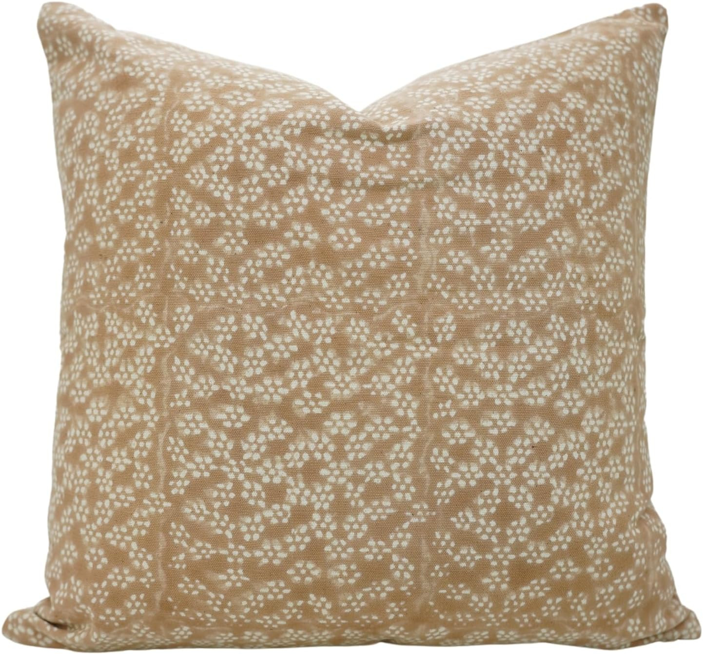 Home Decorative Polka Dotas Light Orange Pillow Cover, Handmade Block Print Square Shape 20X20 In... | Amazon (US)