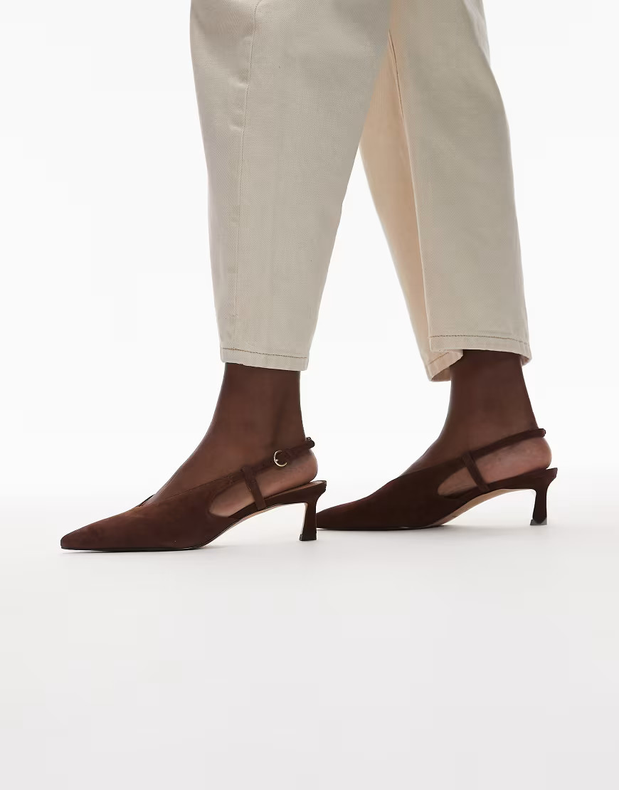 & Other Stories slingback pointed heels in brown suede | ASOS (Global)