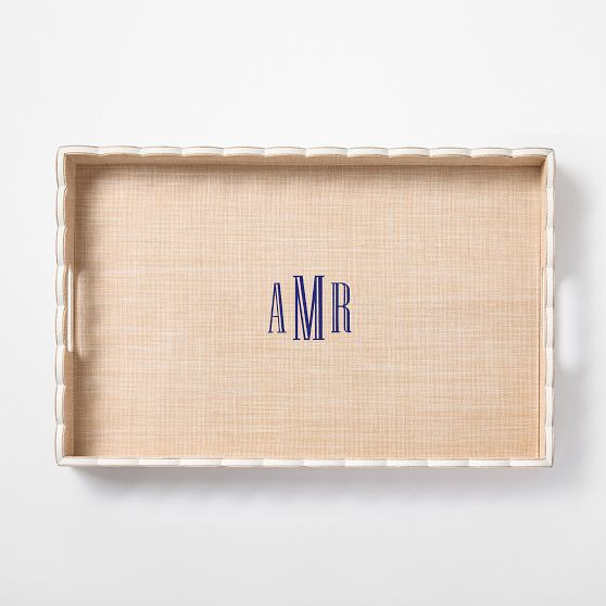 Montauk Raffia Scalloped Tray | Mark and Graham