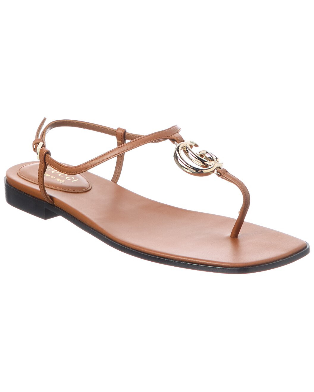 Gucci Double G Leather Sandal | Gilt & Gilt City