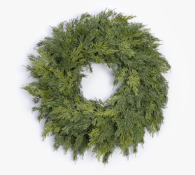 Faux Soft Cedar Wreath - 24&quot; | Pottery Barn (US)