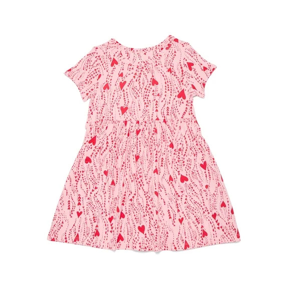 Wonder Nation Baby and Toddler Girls Play Dress with Short Sleeves, Sizes 0/3M-5T | Walmart (US)