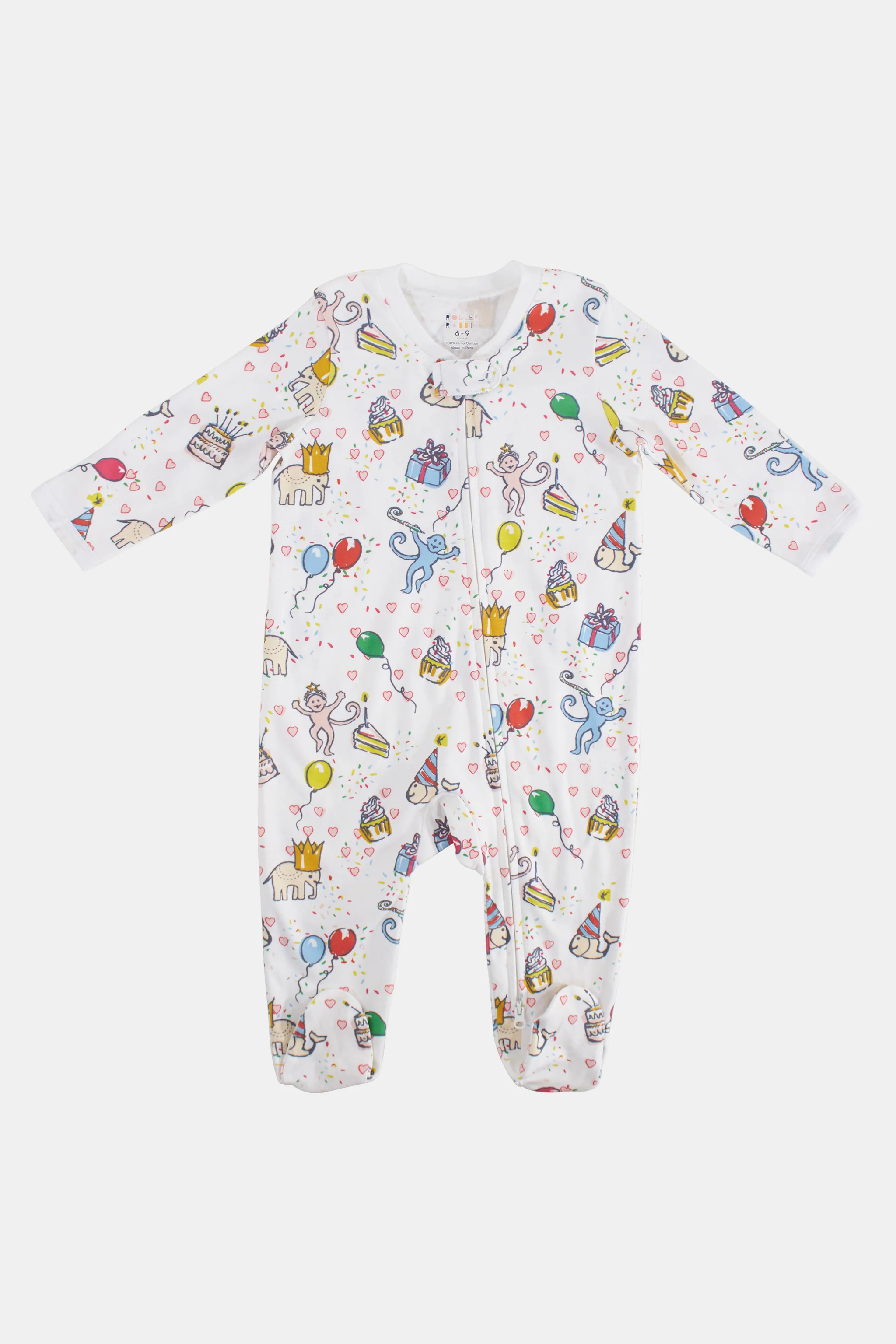 Infant Birthday Bonanza Zipper Footie| Roller Rabbit | Roller Rabbit
