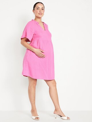 Maternity Crinkle Gauze Mini Dress | Old Navy (US)