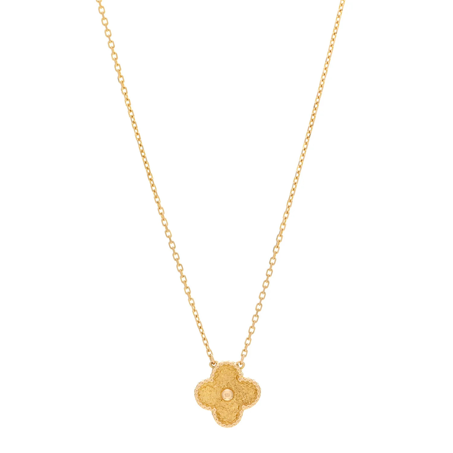 18K Yellow Gold Vintage Alhambra Pendant Necklace | FASHIONPHILE (US)