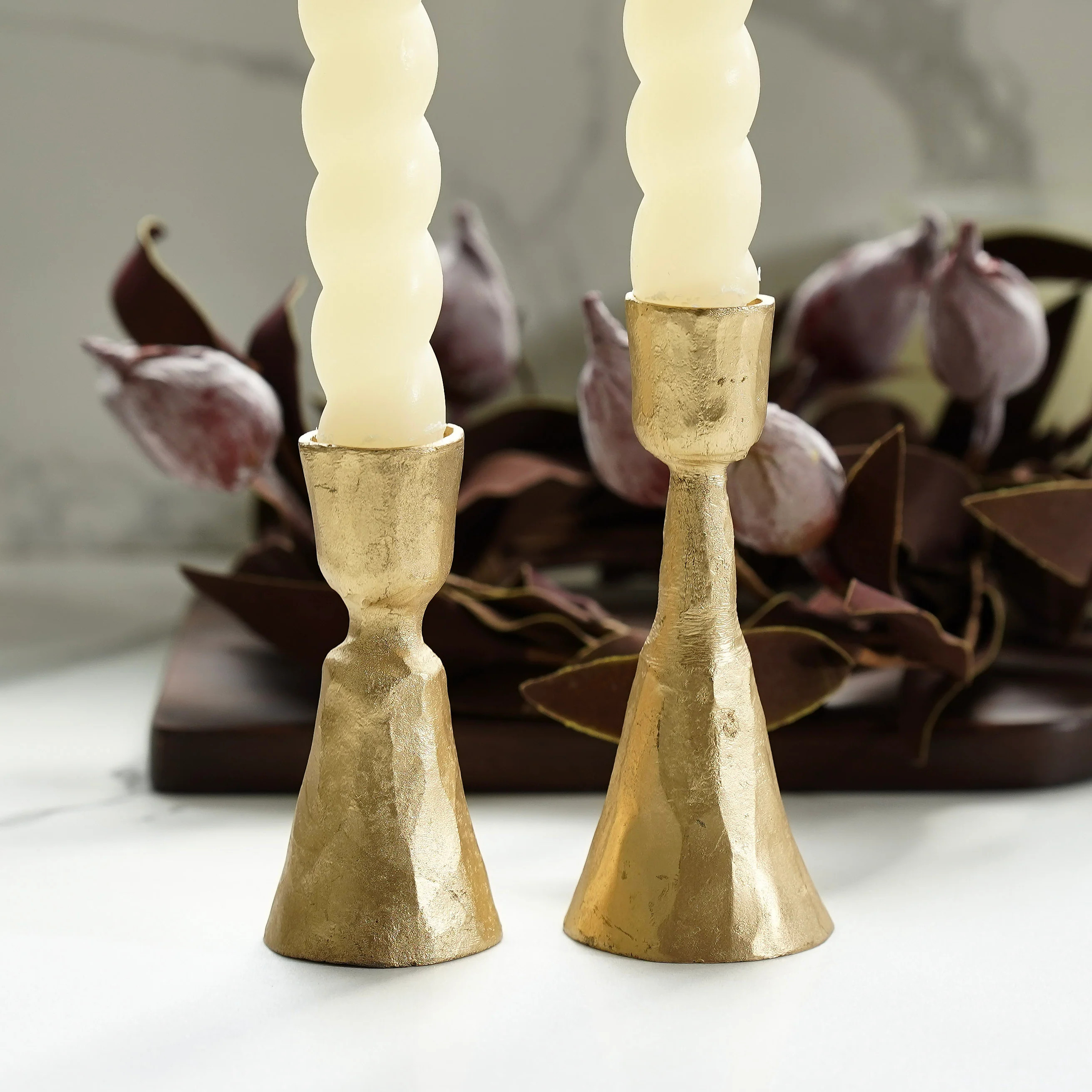 Gold Taper Candle Holder | Set of 2 | MJHome