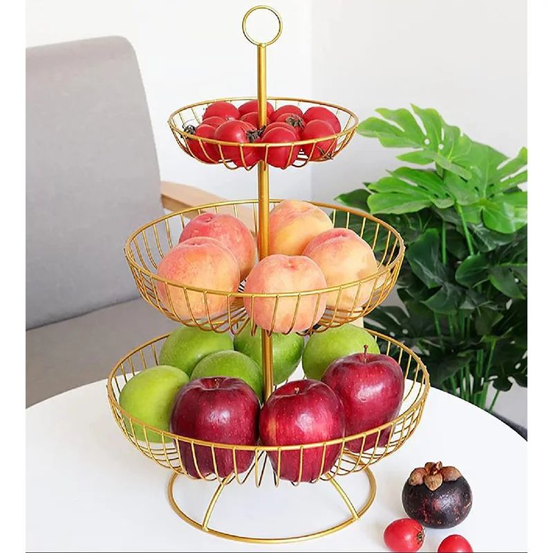3 Tier Fruit Bowl Fruit Basket Countertop Metal Fruit Stand Holder Detachable And Hangable For Fr... | Wayfair North America