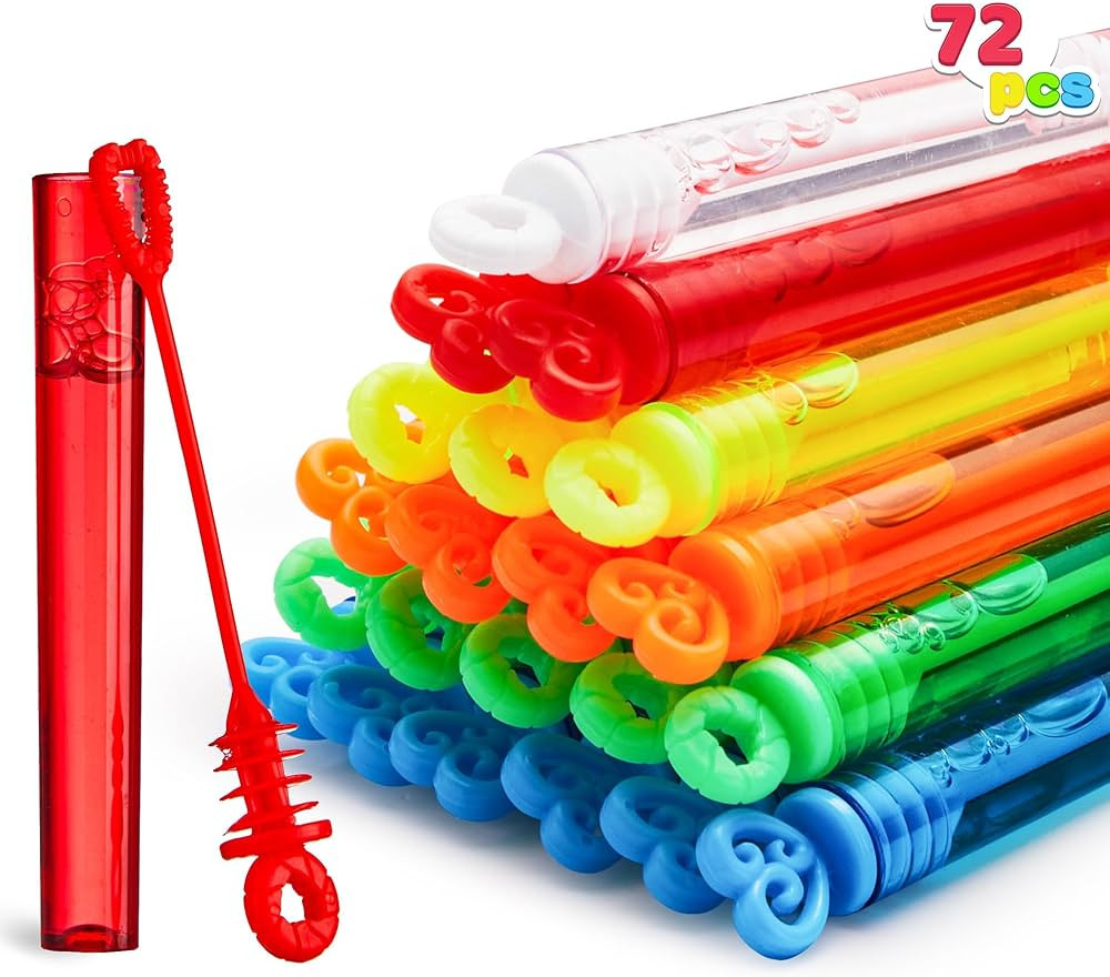 JOYIN 72 Pcs 6 Colors Mini Bubble Wands Bulk Party Favors Assortment Toys for Kids, Carnival Priz... | Amazon (US)