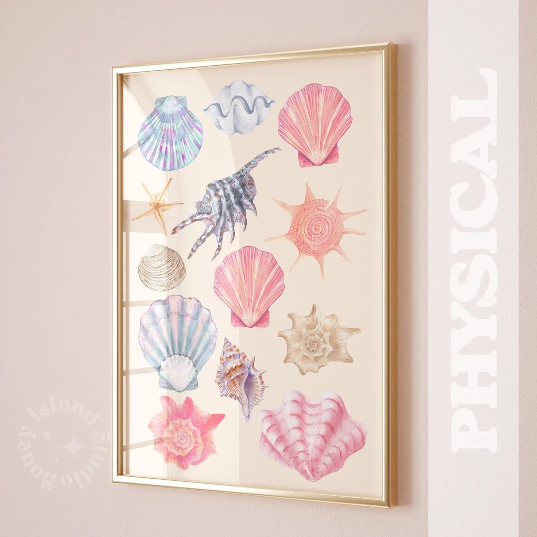 Coastal Cowgirl Print, Seashell Art, Beach House Beachy Room Surf Poster Preppy Dorm Decor Apartm... | Etsy (US)