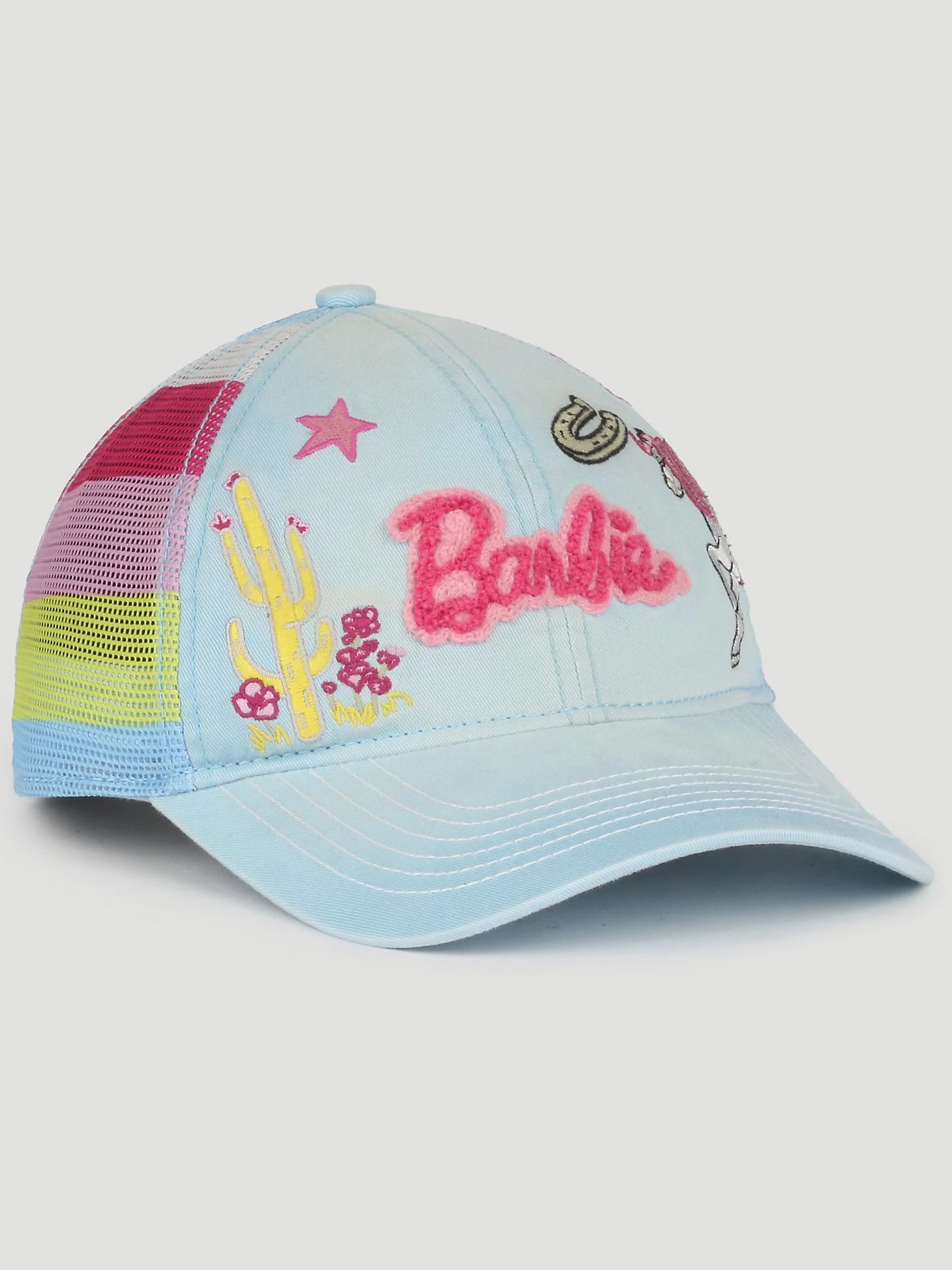 Wrangler x Barbie™ Girl's Embroidery Mesh Back Baseball Cap in Light Blue | Wrangler